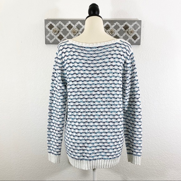 Chunky Knit Sweater Metallic Stripe, XL - Picture 6 of 9